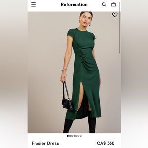 Reformation emerald green dress